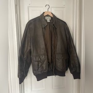 LL Bean full grain leather bomber jacket! 42L